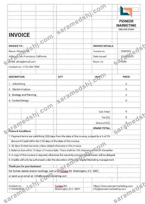 Marketing Agency Invoice Template